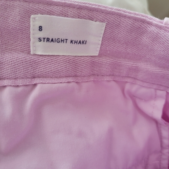 GAP Women's Lilac Straight Khaki Frayed Hem Pants Size 8 - Picture 6 of 7